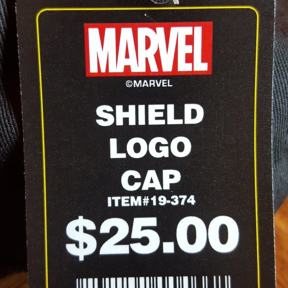 MARVEL SHIELD LOGO BLACK CAP - Adjustable Size Hat - Picture 5 of 9